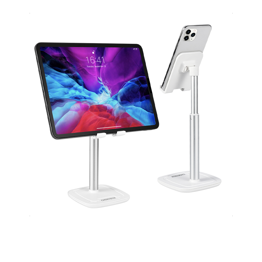 Adjustable Desktop Phone Holder Stand - White