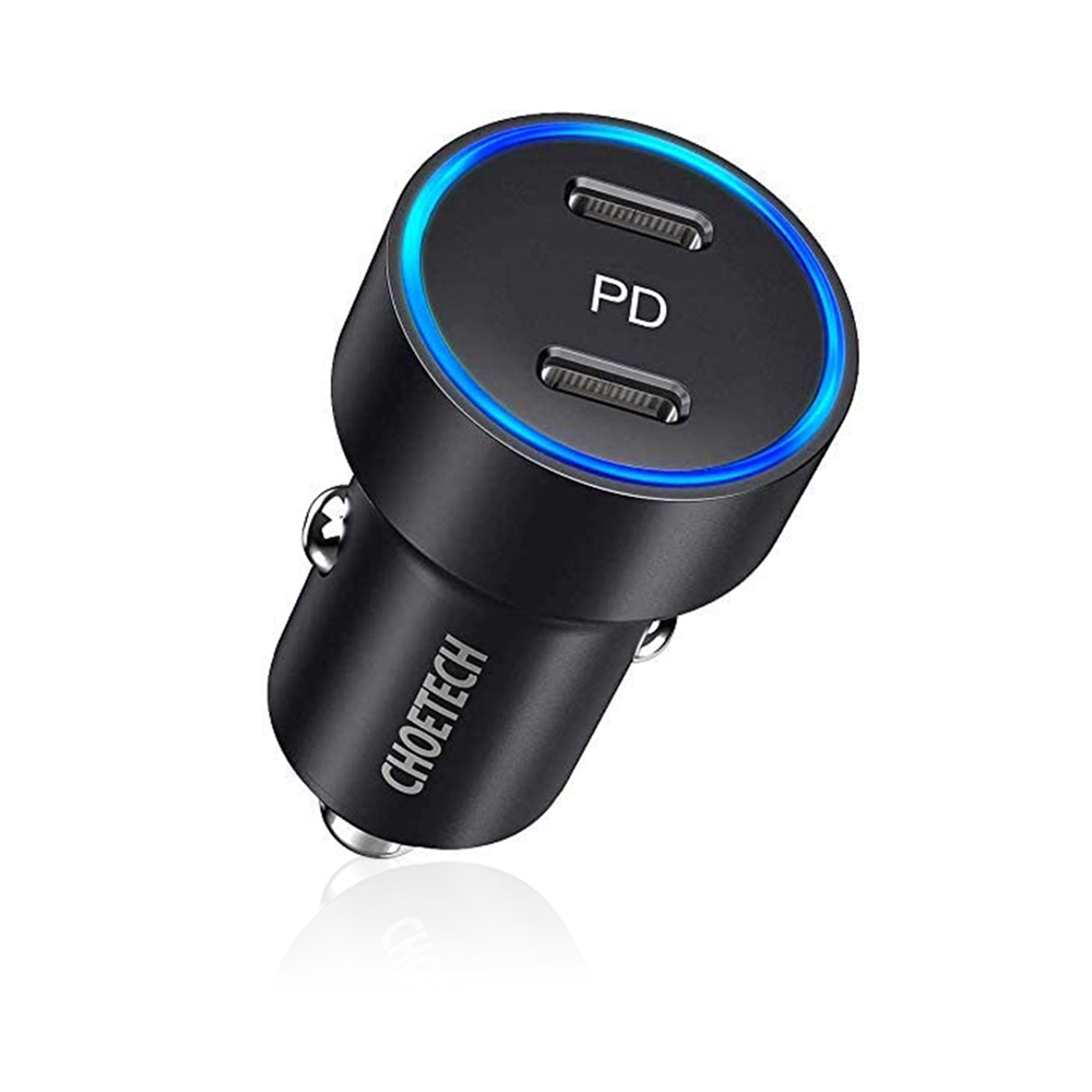 40W 2-Port PD18W All Metal Fast Car Charger for iPhone 12/12 Pro Max/12 Mini