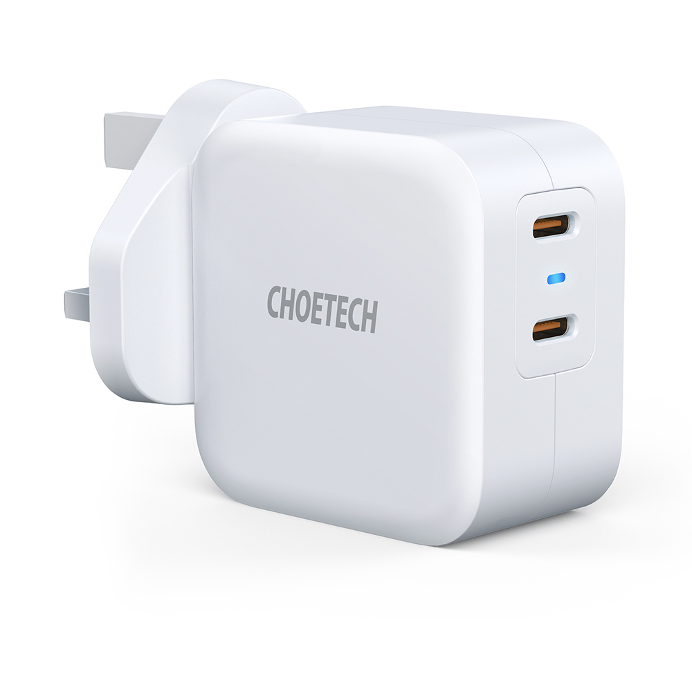 40W Dual USB C Port Charger - White