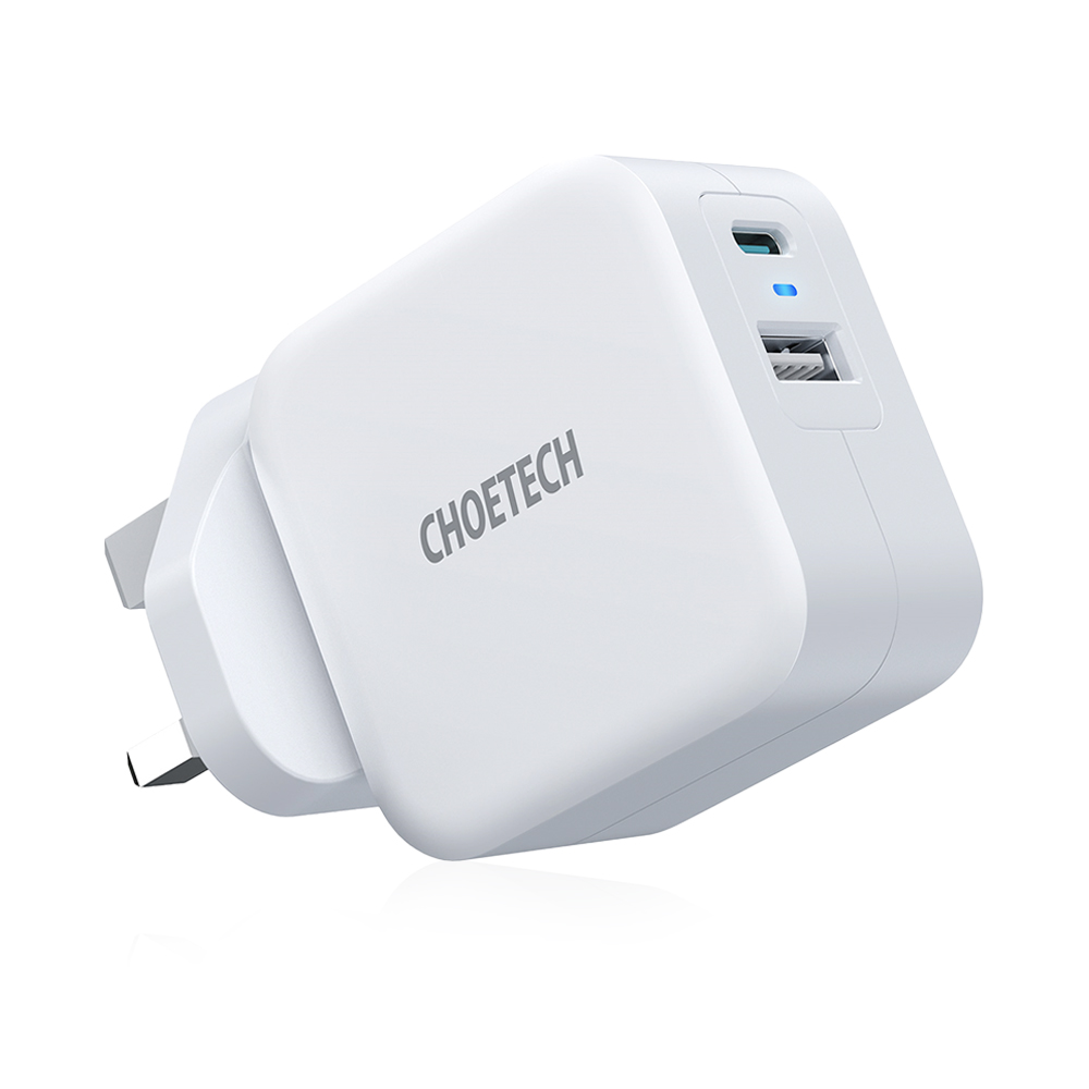 38W Dual USB C Port Charger - White