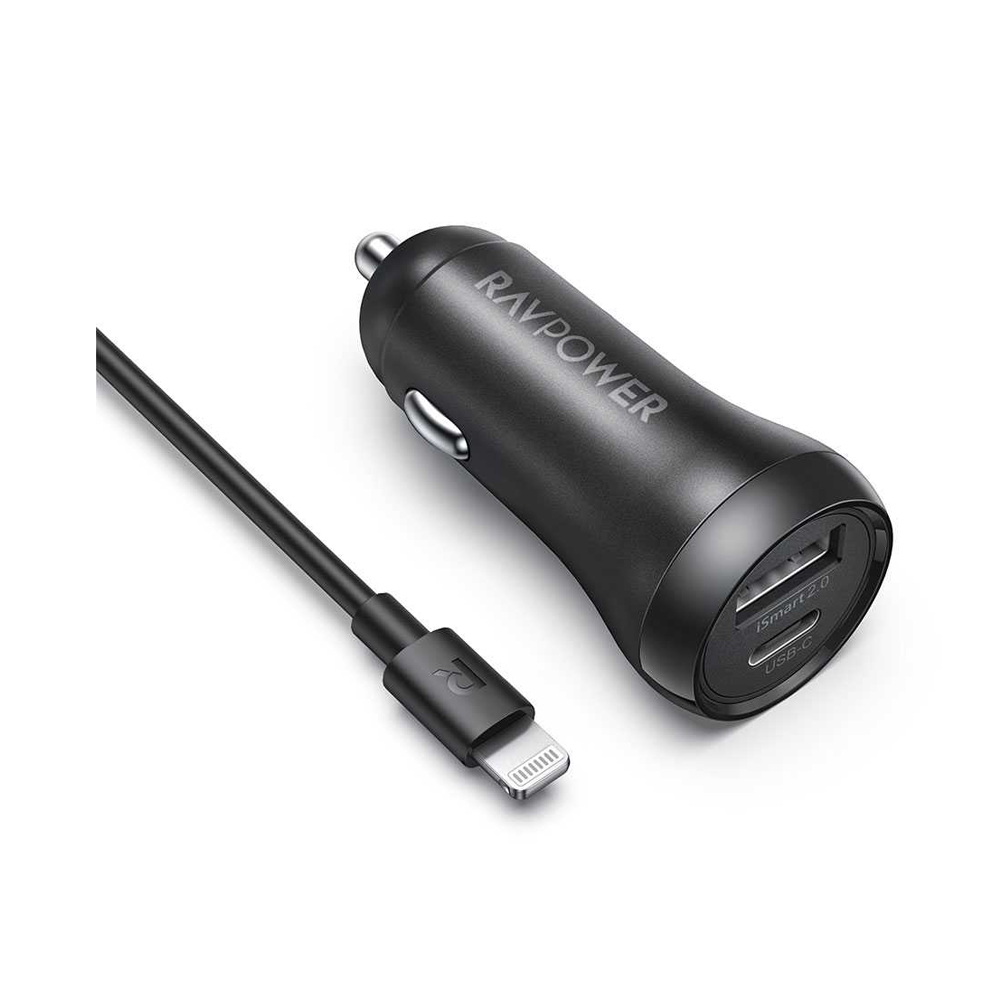 RP-VC015 2-Pack PD Pioneer USB Car Charger Combo 30W - Black