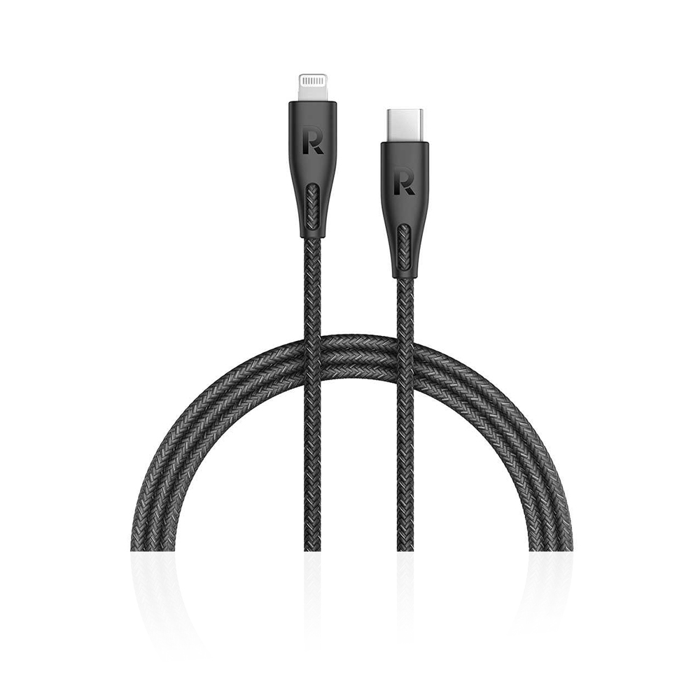 RP-CB1003BLK 0.3m Type-C to Lightning Cable Nylon - Black