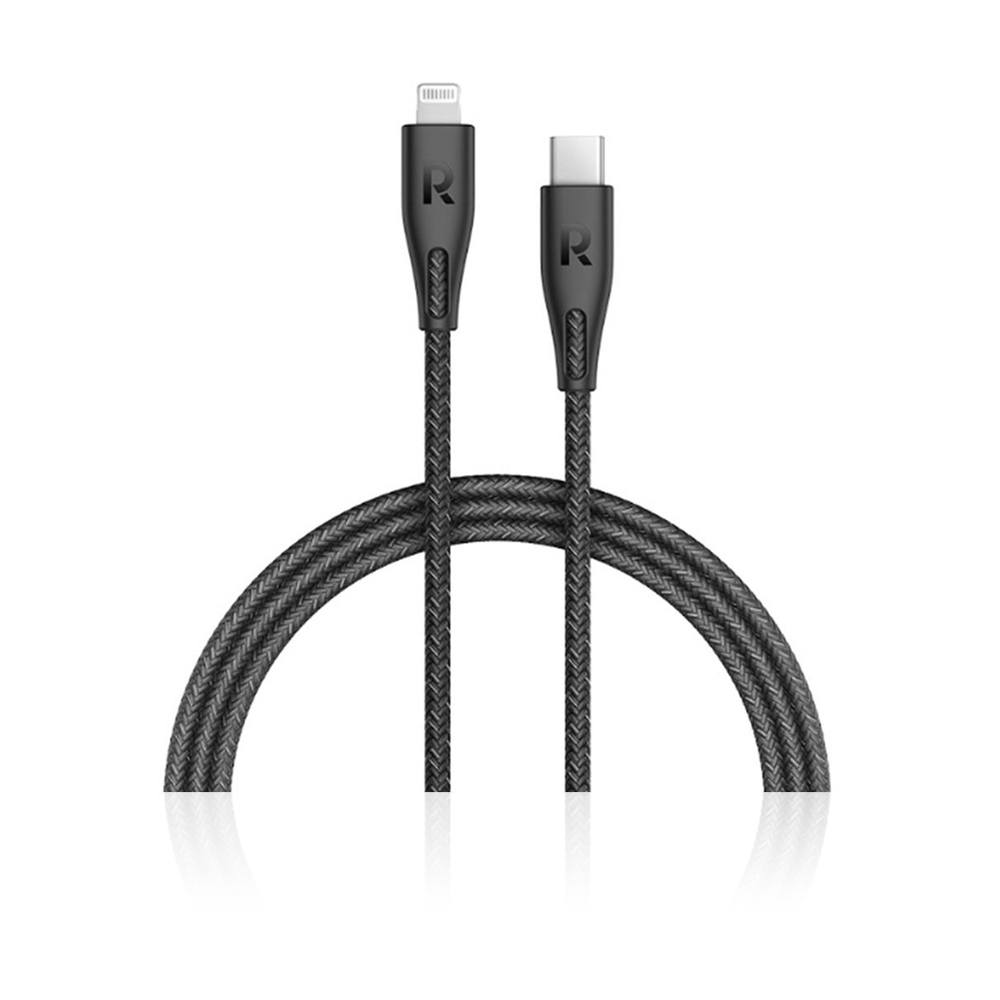 RP-CB1004BLK 1.2m Type-C to Lightning Cable Nylon - Black