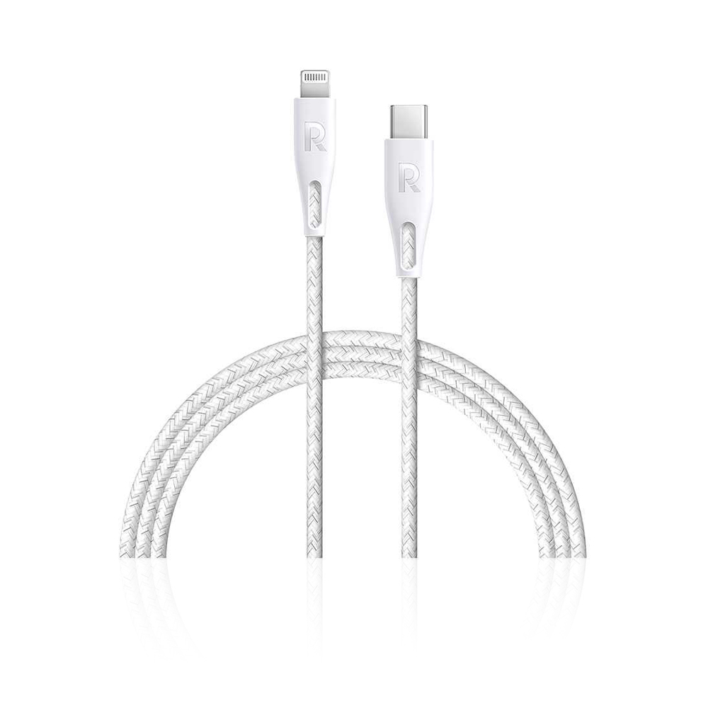 RP-CB1003WHI 0.3m Type-C to Lightning Cable Nylon - White