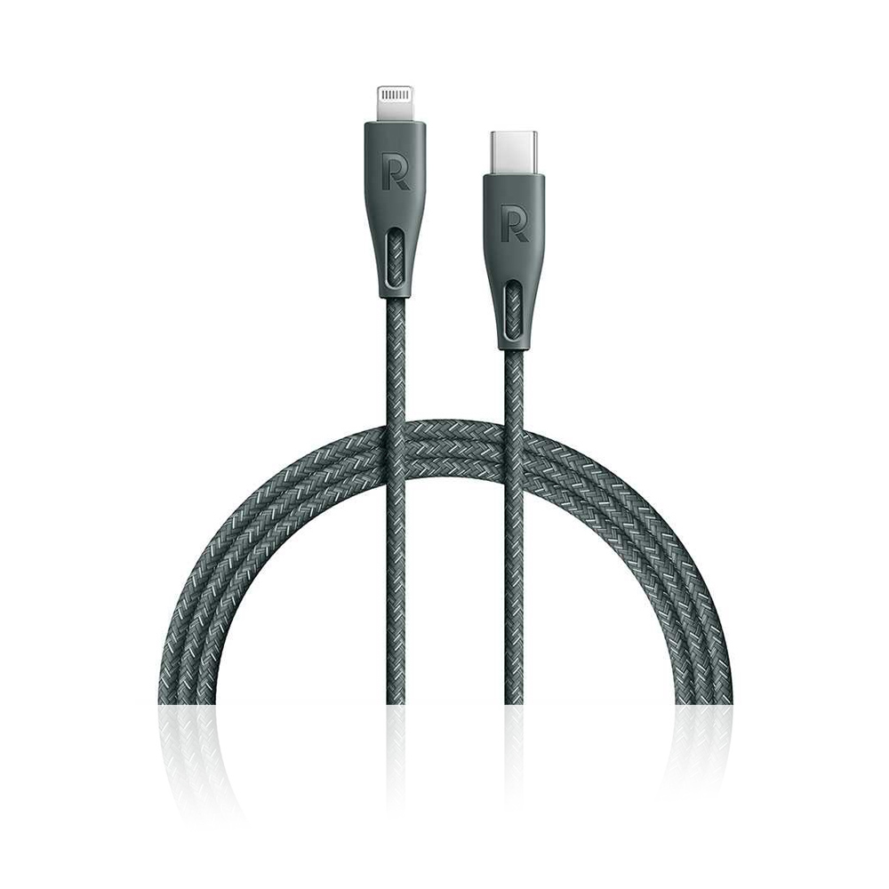RP-CB1003GRN 0.3m Type-C to Lightning Cable Nylon - Green