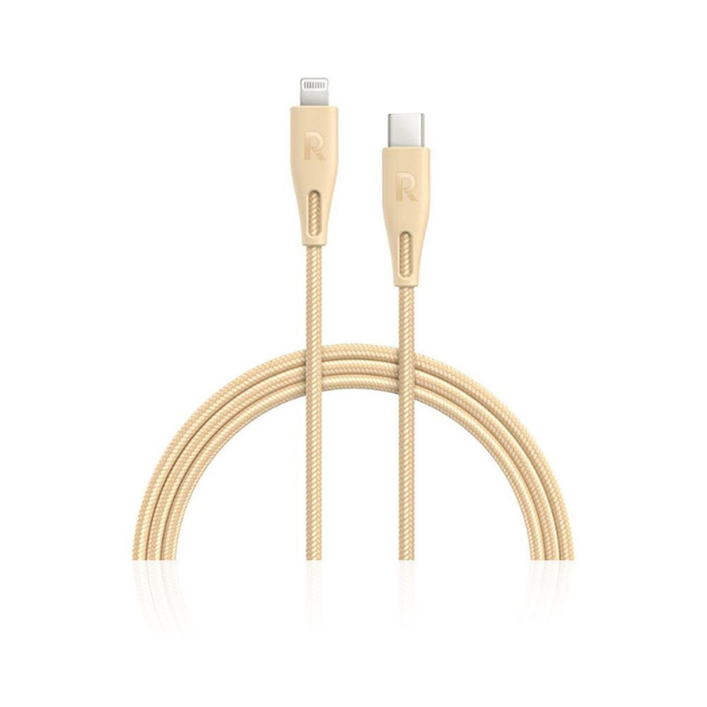 RP-CB1003GLD 0.3m Type-C  to Lightning Cable Nylon - Gold