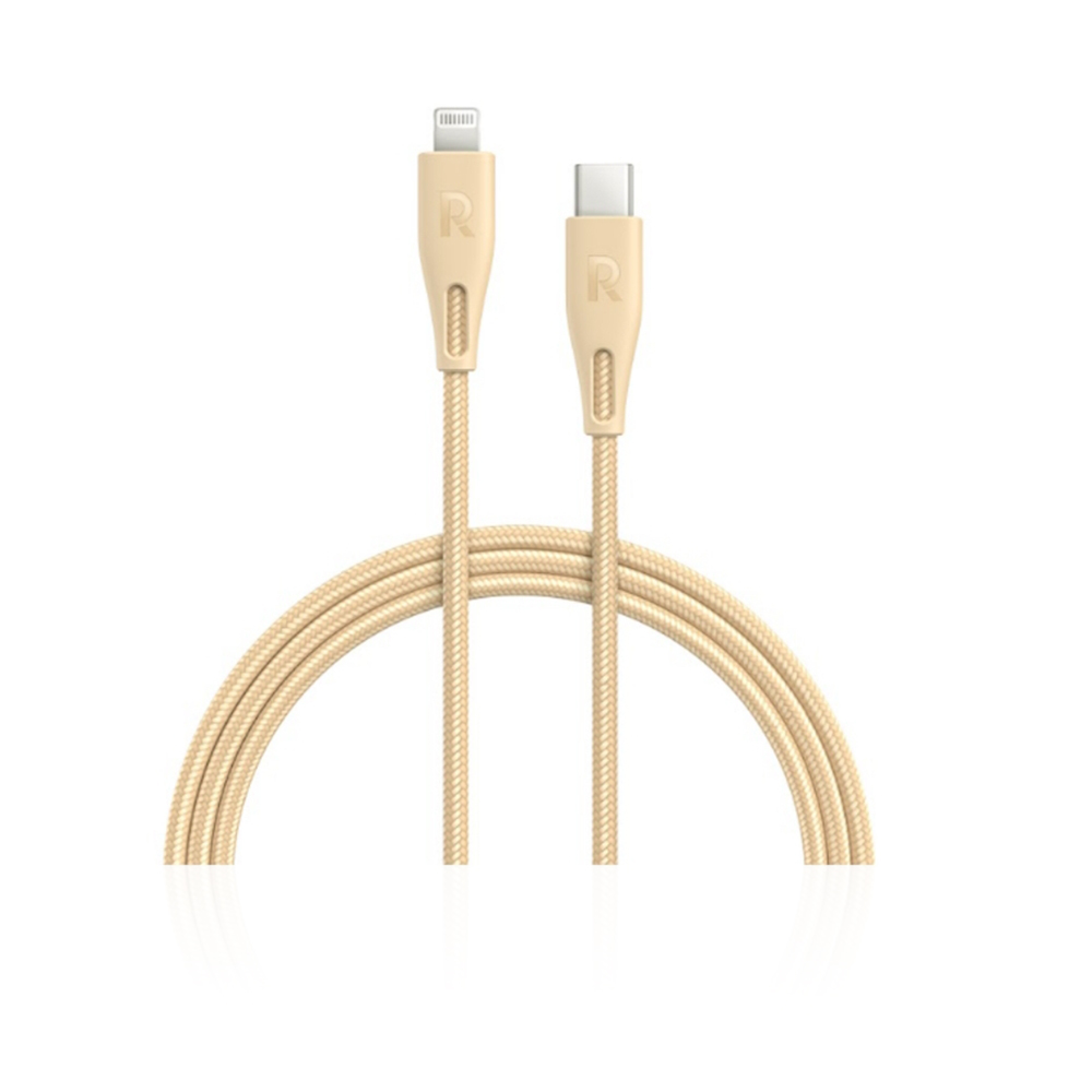 RP-CB1005GLD 2m Type-C  to Lightning Cable Nylon - Gold 