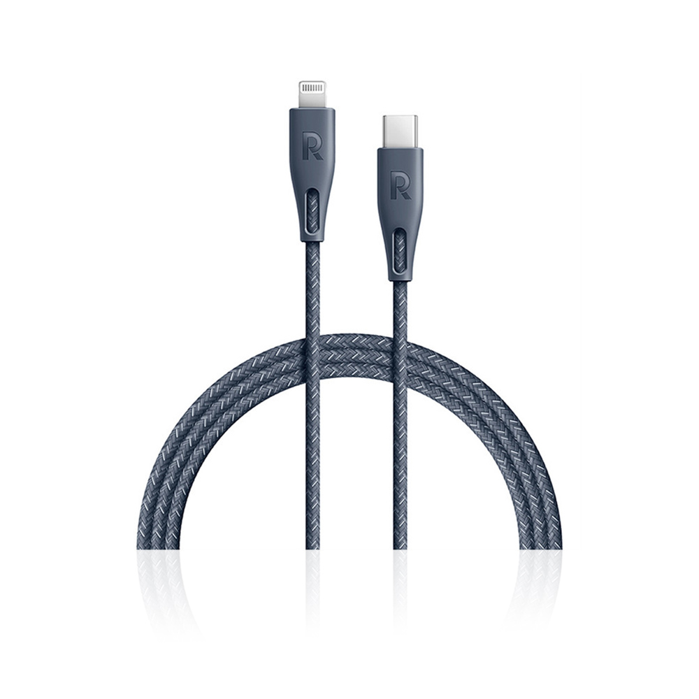 RP-CB1003GRY 0.3m Type-C  to Lightning Cable Nylon - Grey