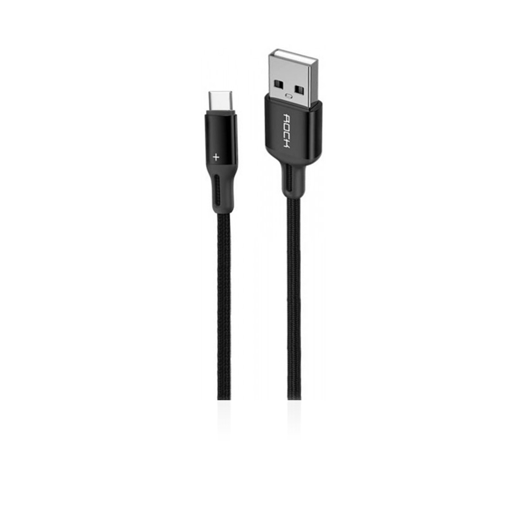 Type-C Charge and Sync Round USB Cable - Black