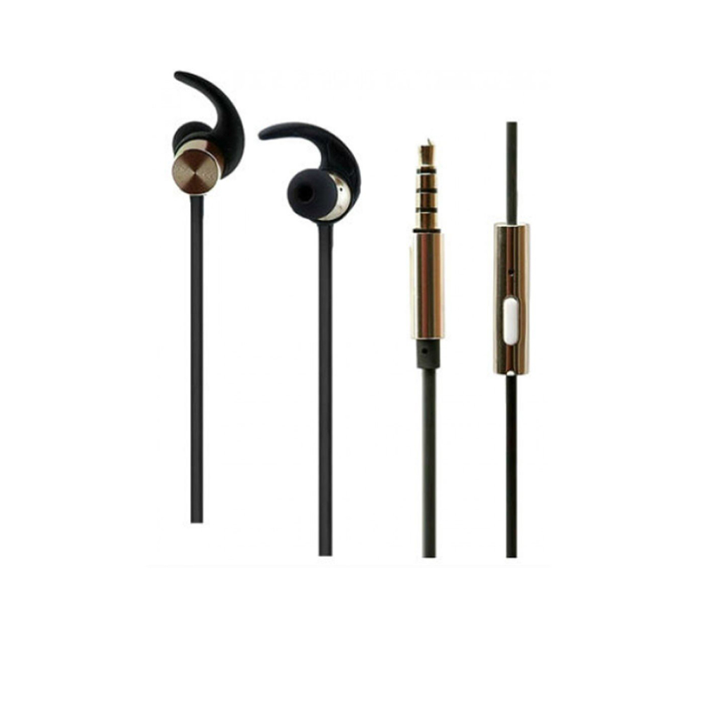 DHH-3114 In-Ear Earphones with Volume Adjustment and Microphone - Gold