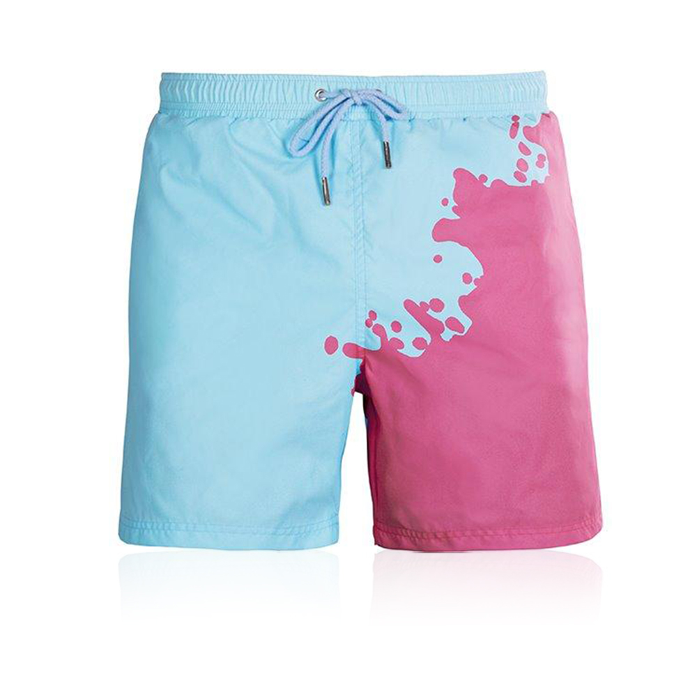 Swim Short For Kids - Blue And Cherry Pink