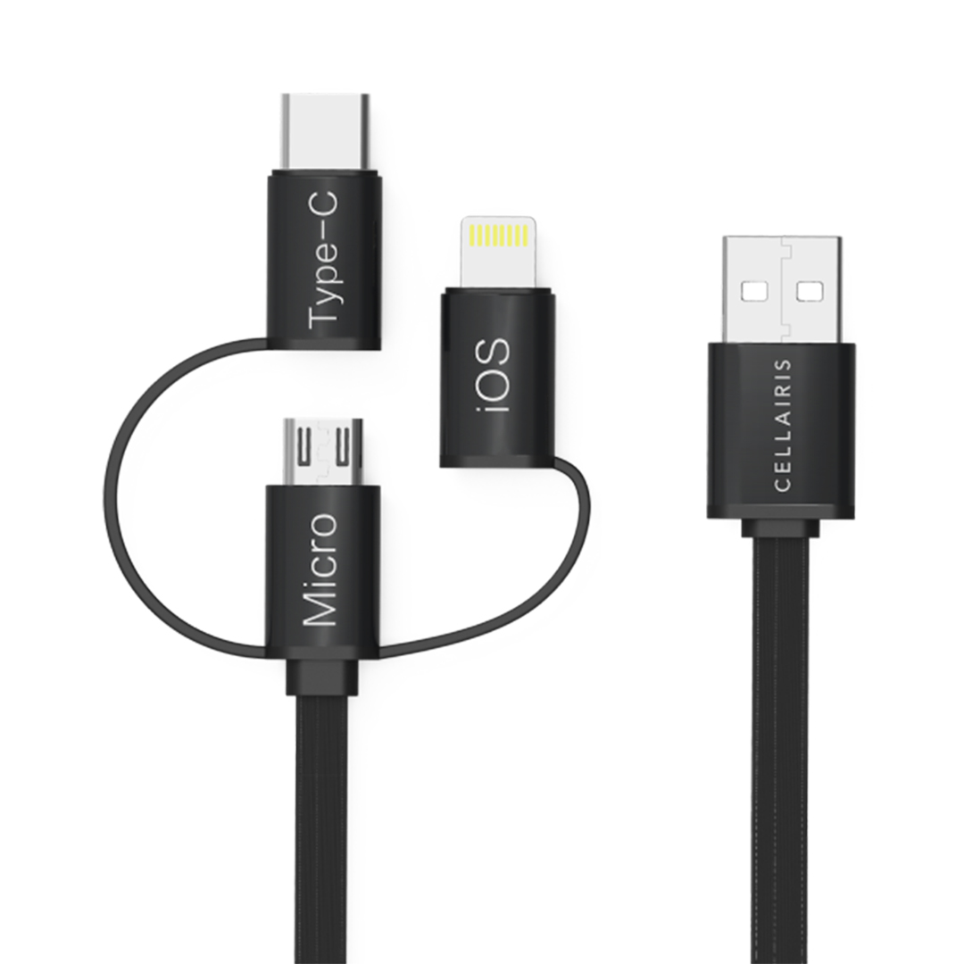 3 in1 Flat Cable - Black