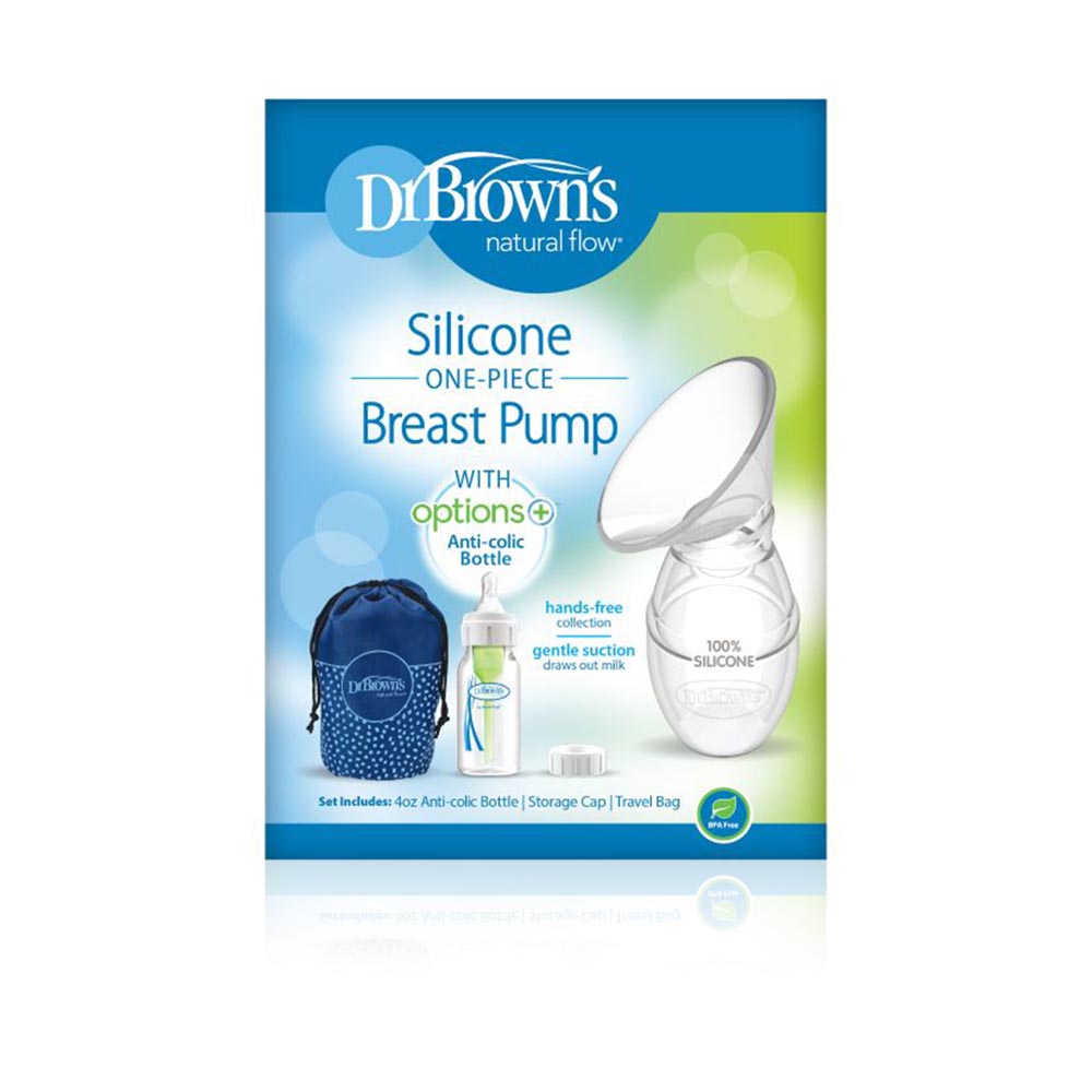 Silicone One-piece Breast Pump With Options+ Anti-colic Bottle And Travel Bag