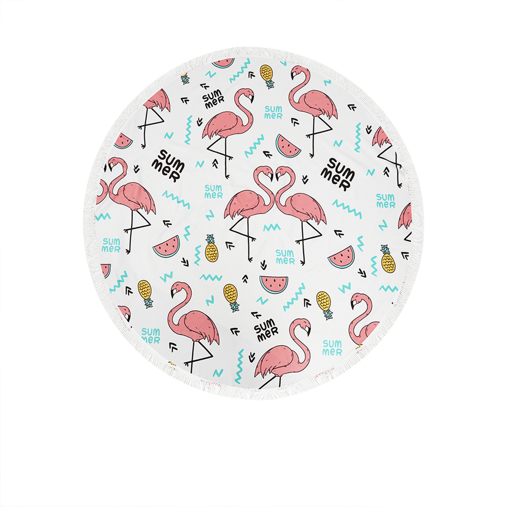Round Beach Towel - Flaming and Pineapple 