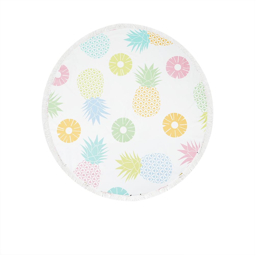Round Beach Towel - Donuts and Pineapple