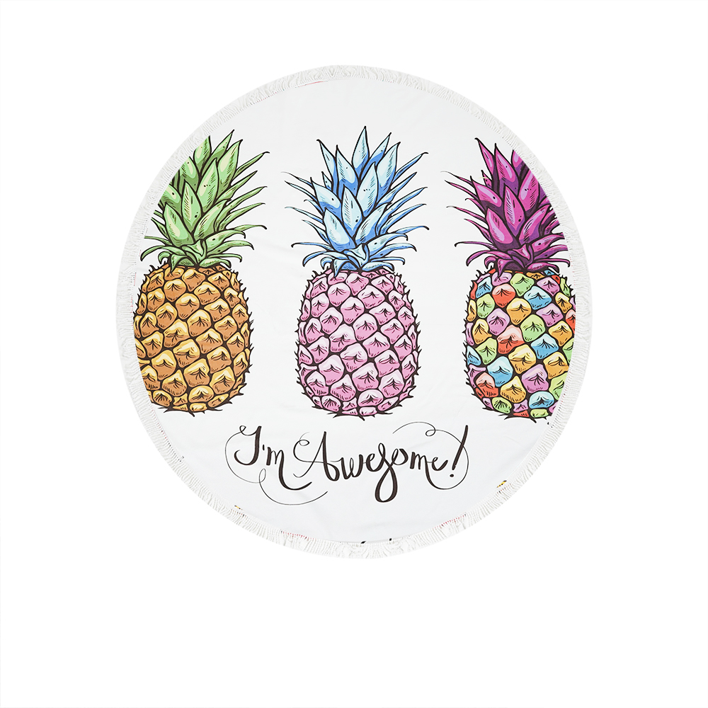 Round Beach Towel - Mix Pineapple 