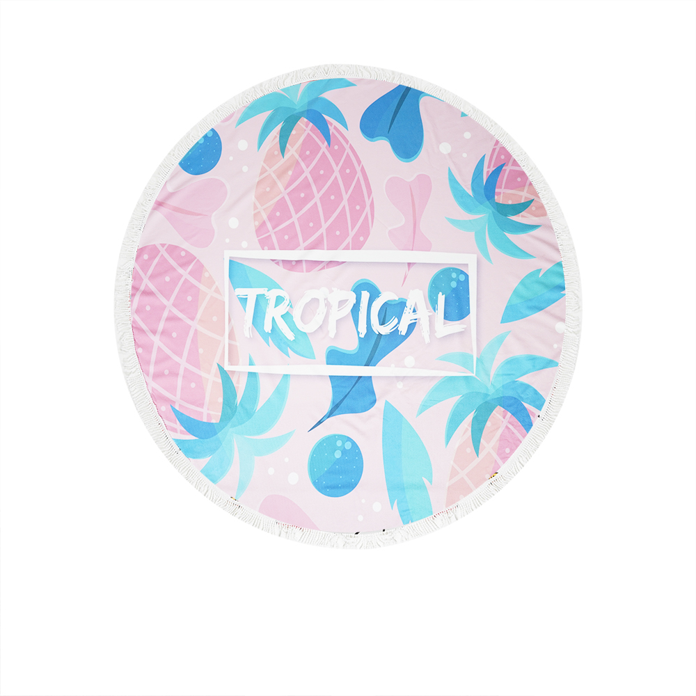 Round Beach Towel - Tropical 