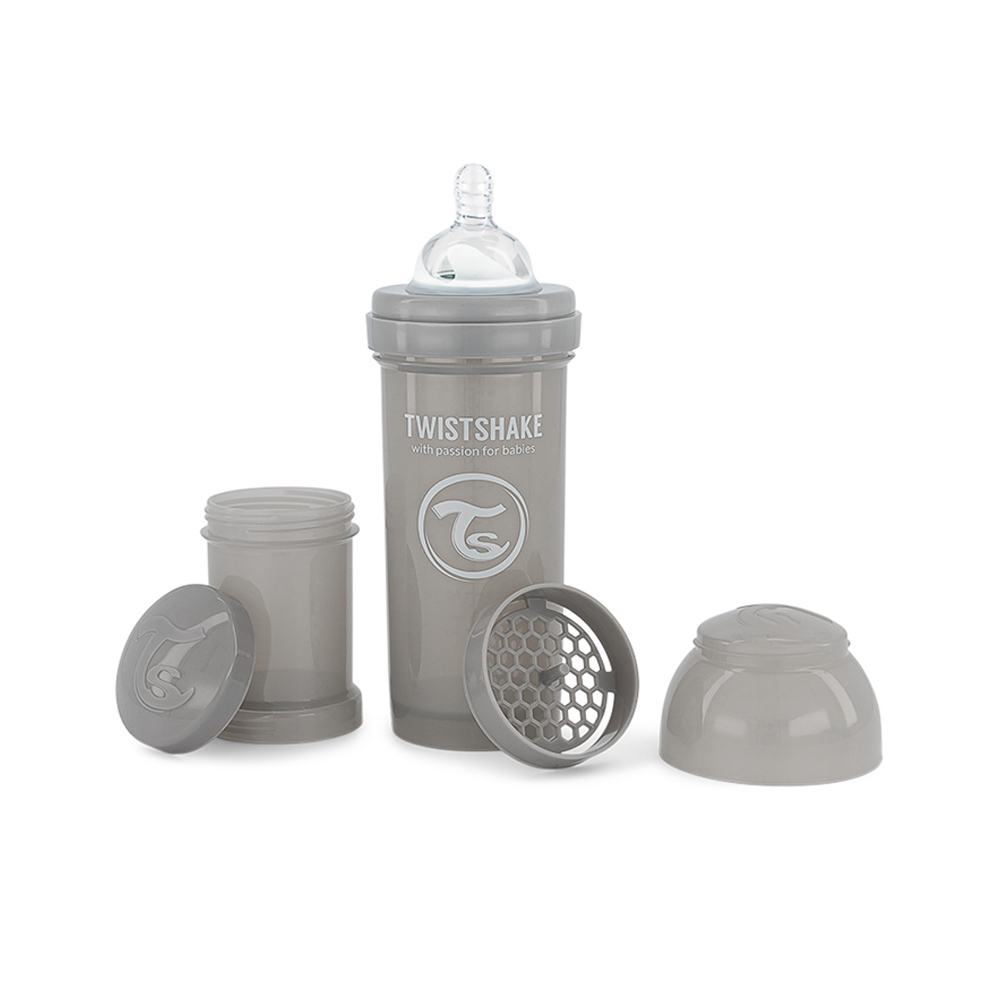 Anti-Colic Baby Feeding Bottle Set 260ml - Pastel Grey