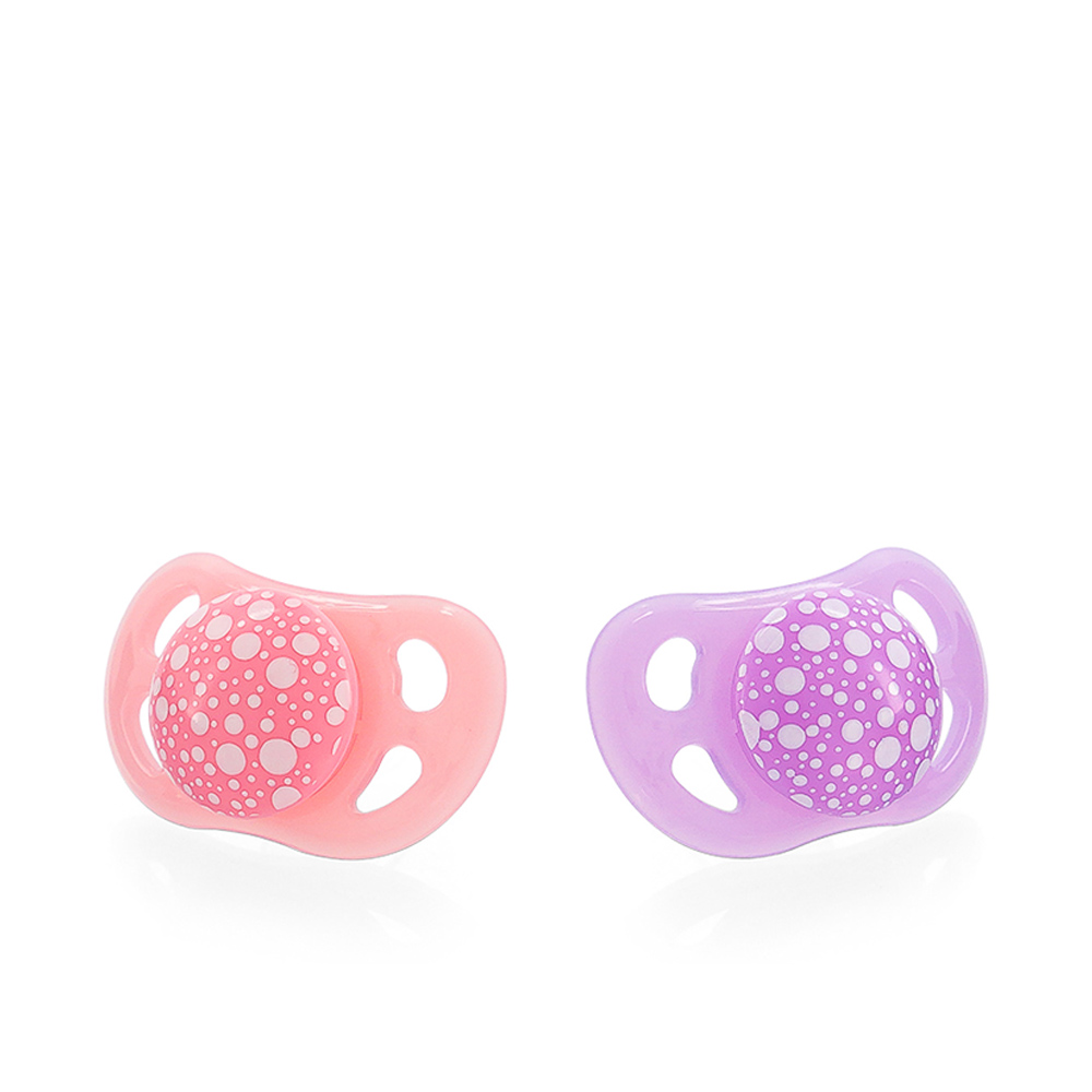 Pacifier 0-6 months - Pack of 2 - Pastel Pink and  Purple