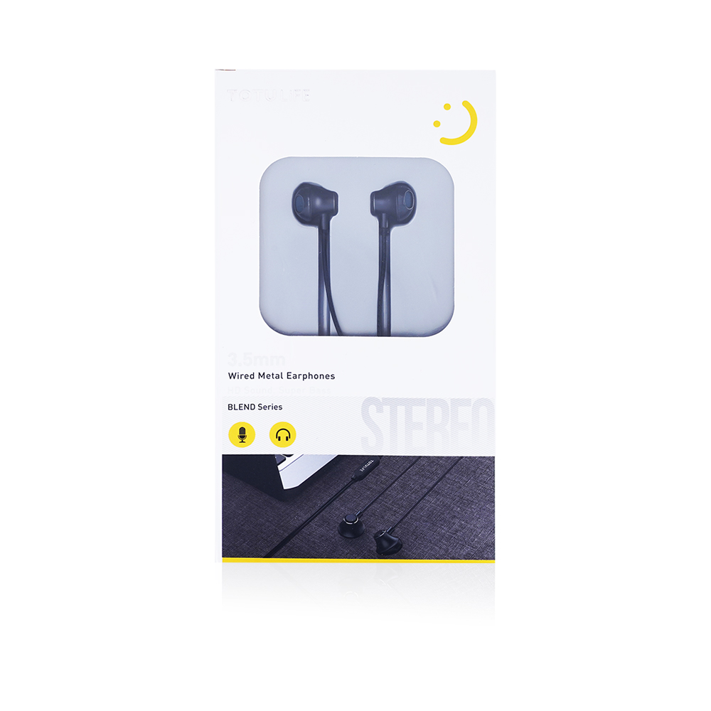 Blend Series Metal Stereo Wired Earphones 3.5Mm - Black  