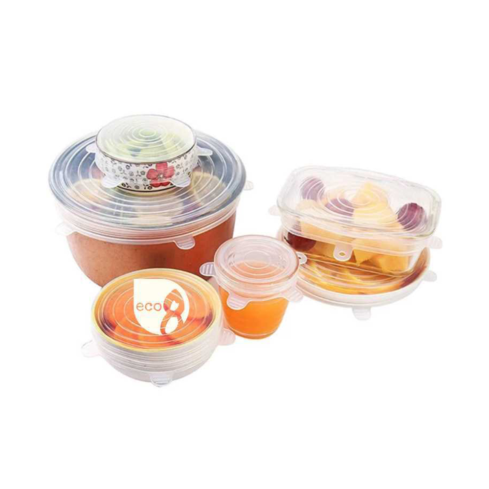 Reusable Silicone Cover Lids Set of 4 - White  