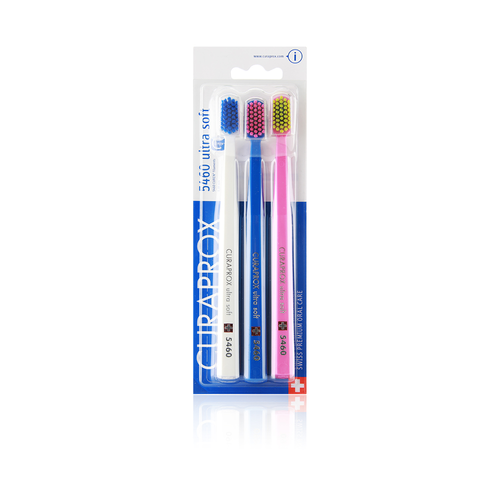 Cs 5460 Ultra Soft Toothbrush - Trio White,blue & Pink Brush