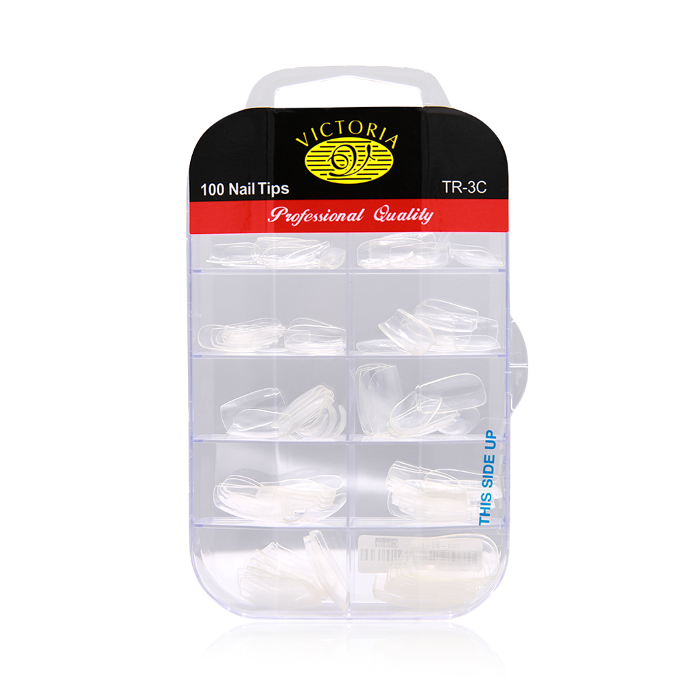 Victoria Artificial Nails - Clear -100 Pcs In Box   