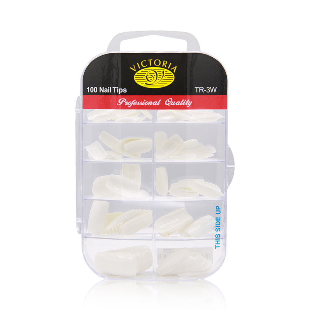 Victoria Artificial Nails - White -100 Pcs In Box   