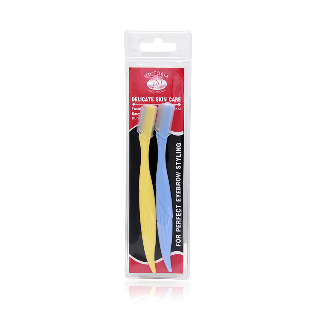 Eyebrow Blades Multi Color - 2pcs - Yellow And Blue