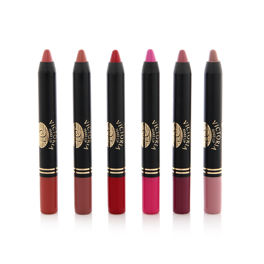 Matte & Long Lasting Lipstick Pencil Set - 6pcs 