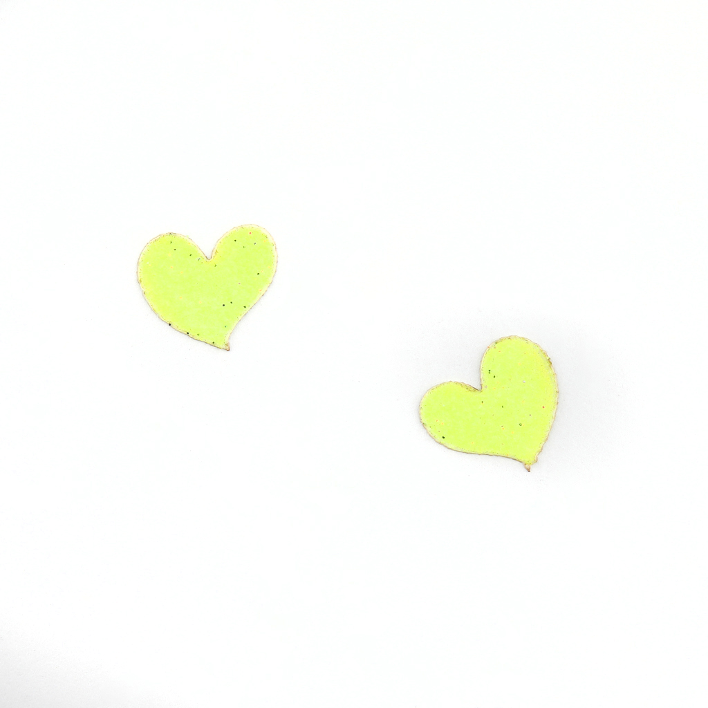 Hearts Sticker - Radium Green - Small