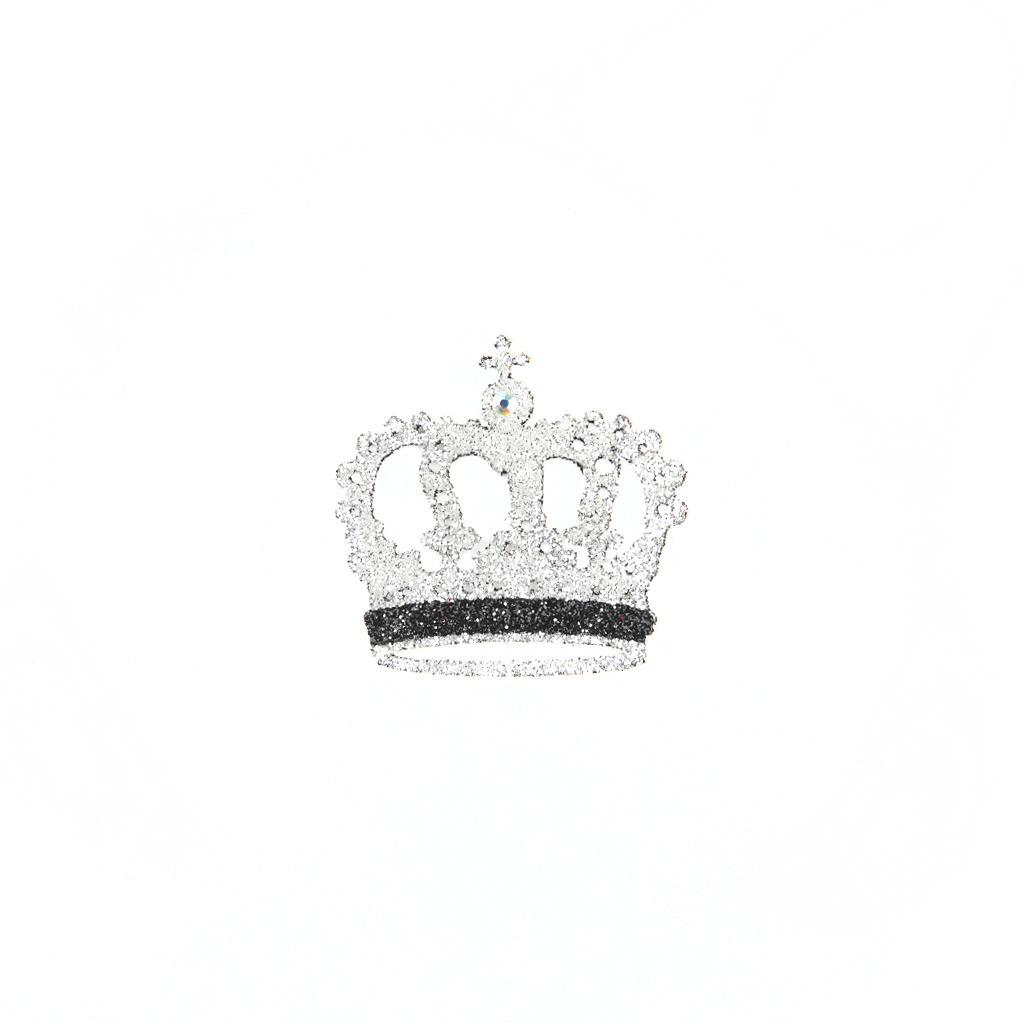 Crown Sticker - Silver & Black - Big