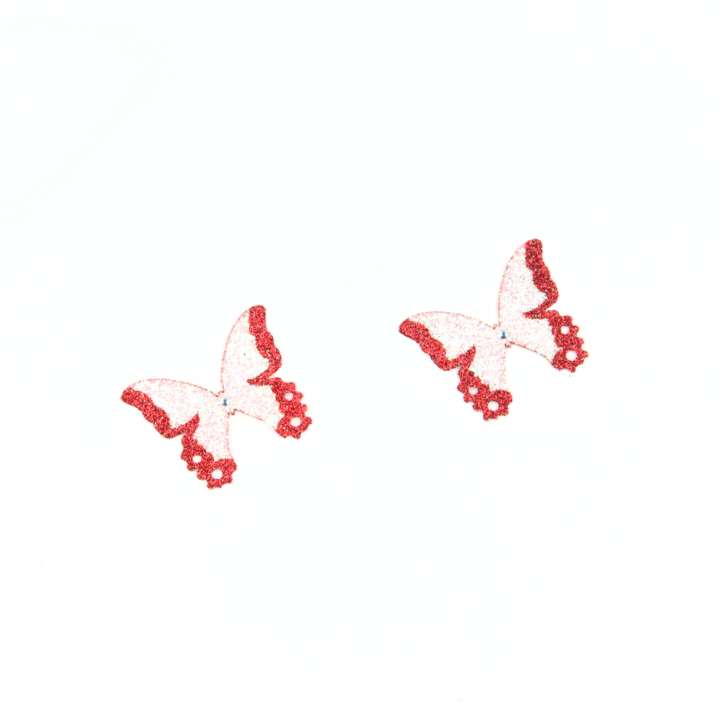 Butterfly Sticker - Red & White - Big 