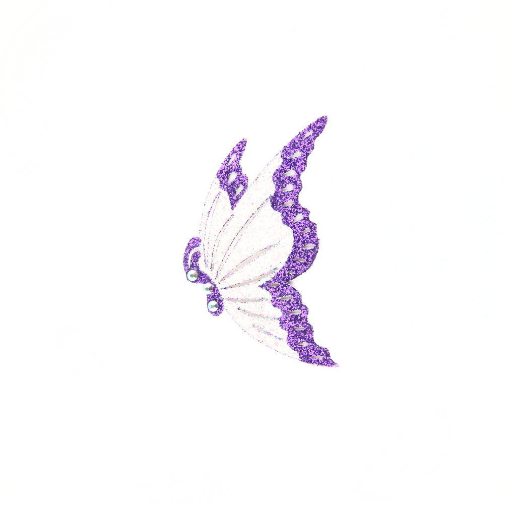 Butterfly Sticker - White & Purple - Big