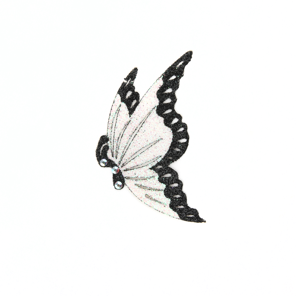 Butterfly Sticker - White With Black Border