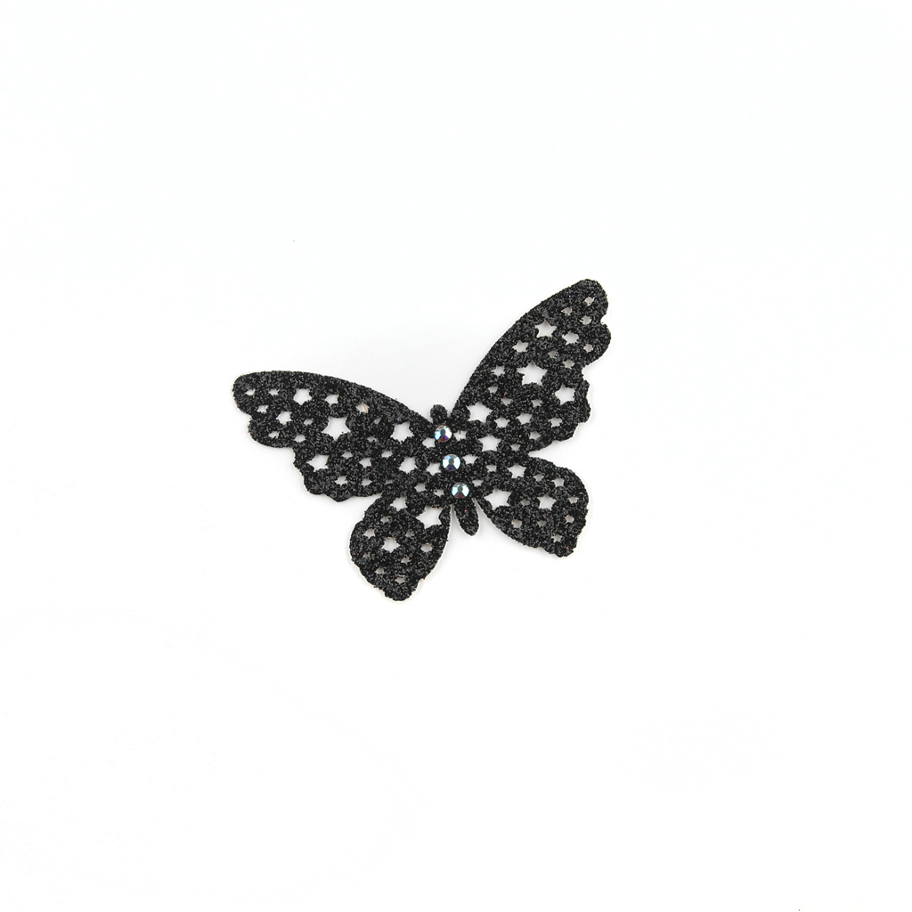 Butterfly With Stars Sticker - Black