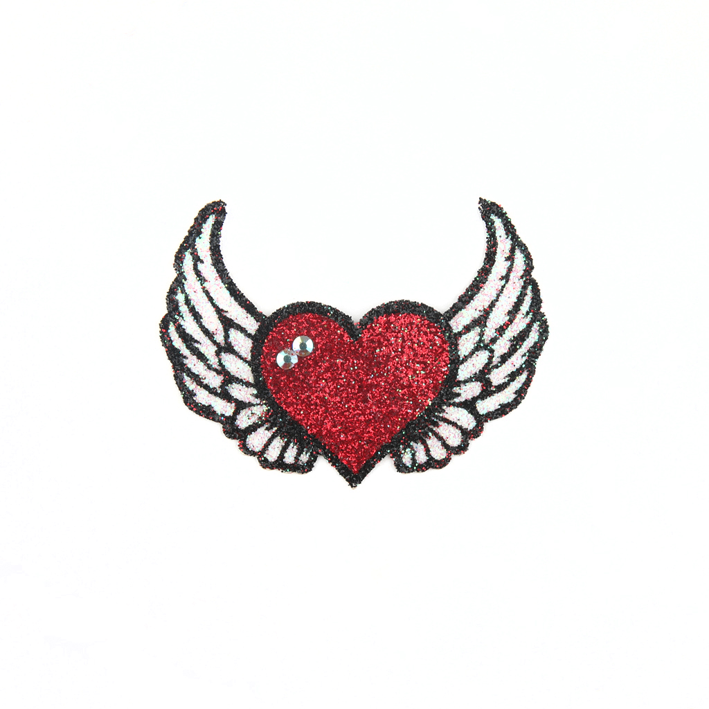 Heart Love Wings Sticker - Red 
