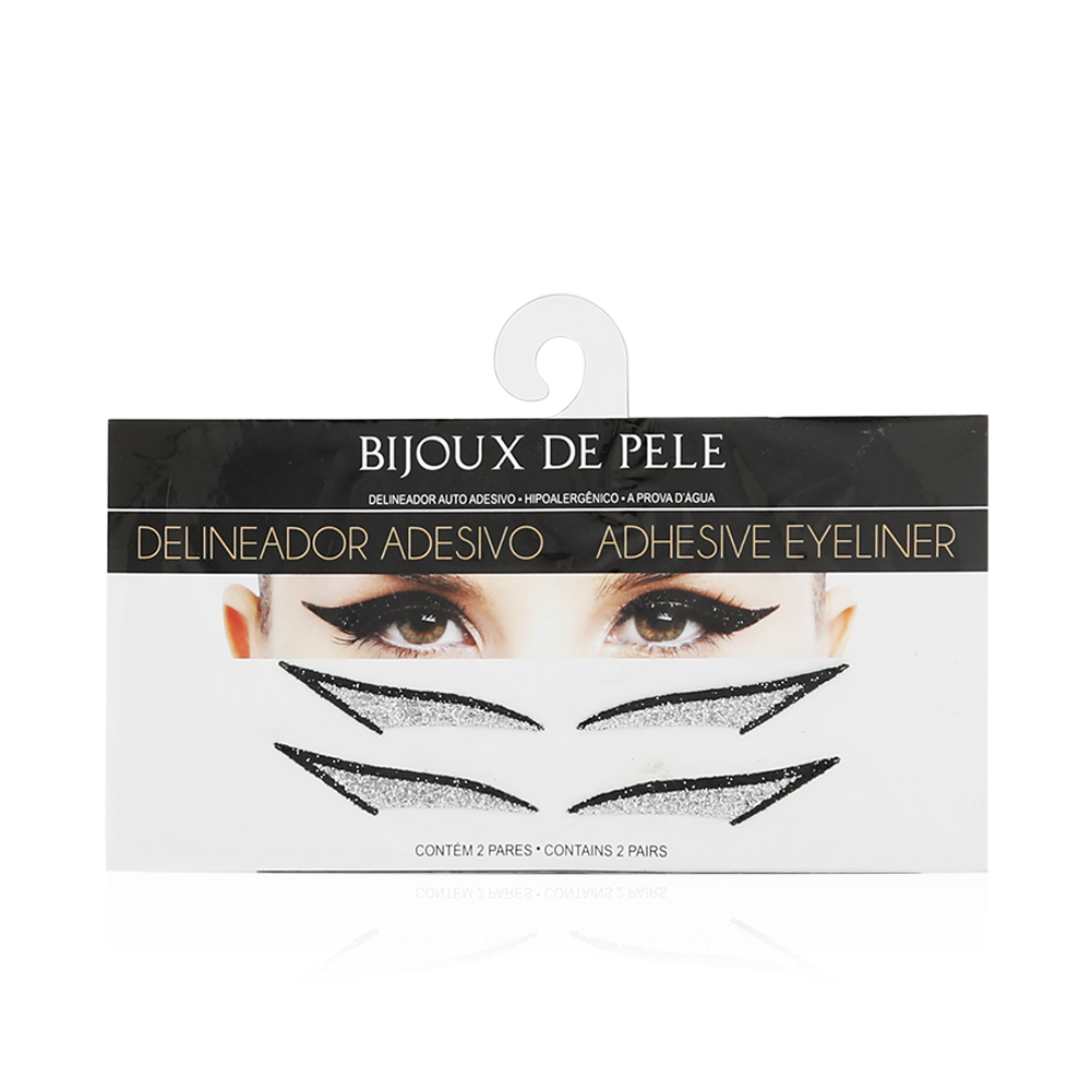 Eyeliner Sticker - Silver With Thin Black Border