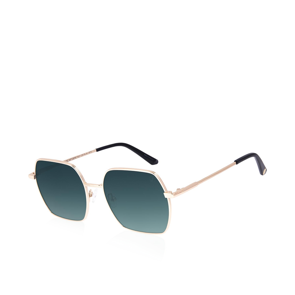 Casual Female Green Sunglasses - Golden - Size 57 - 18 - 145