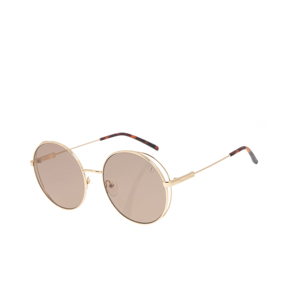 Classic Female Brown Sunglasses - Golden