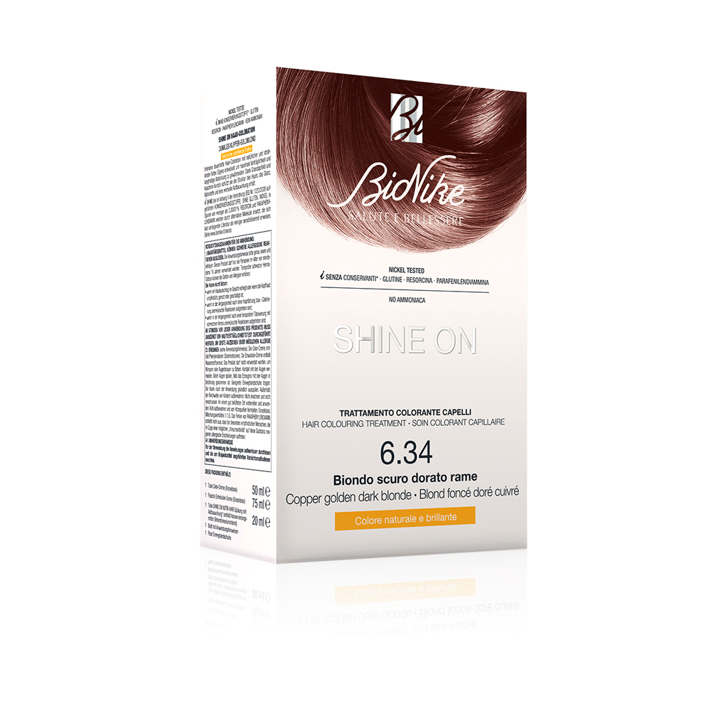 Shine On Hair Color - N 6.34 - Copper Golden Dark Blonde - 50 + 75 Ml