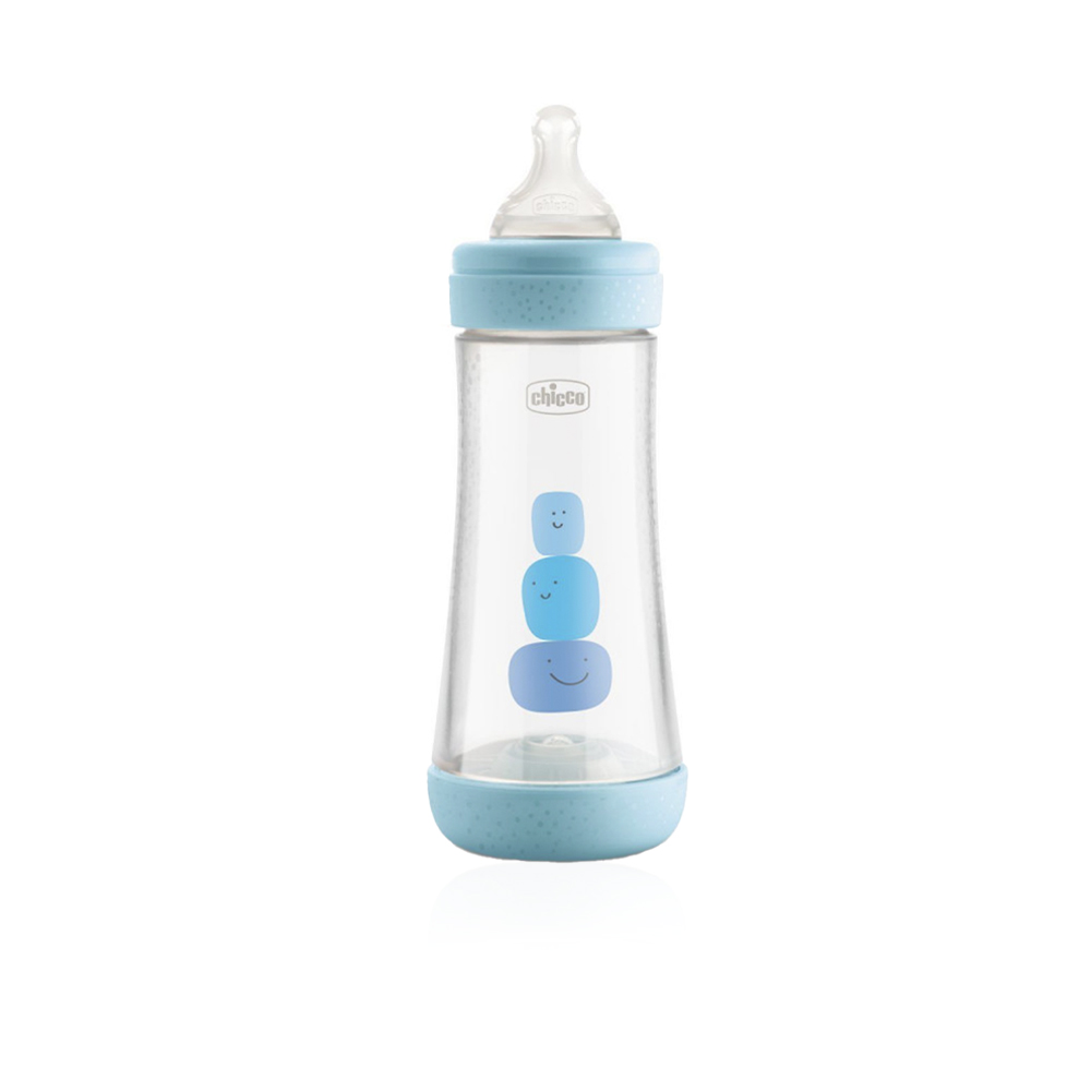Perfect 5 Feeding Bottle For Boy With Silicone Teat - Fast Flow - 330 ml - Age 4Month+