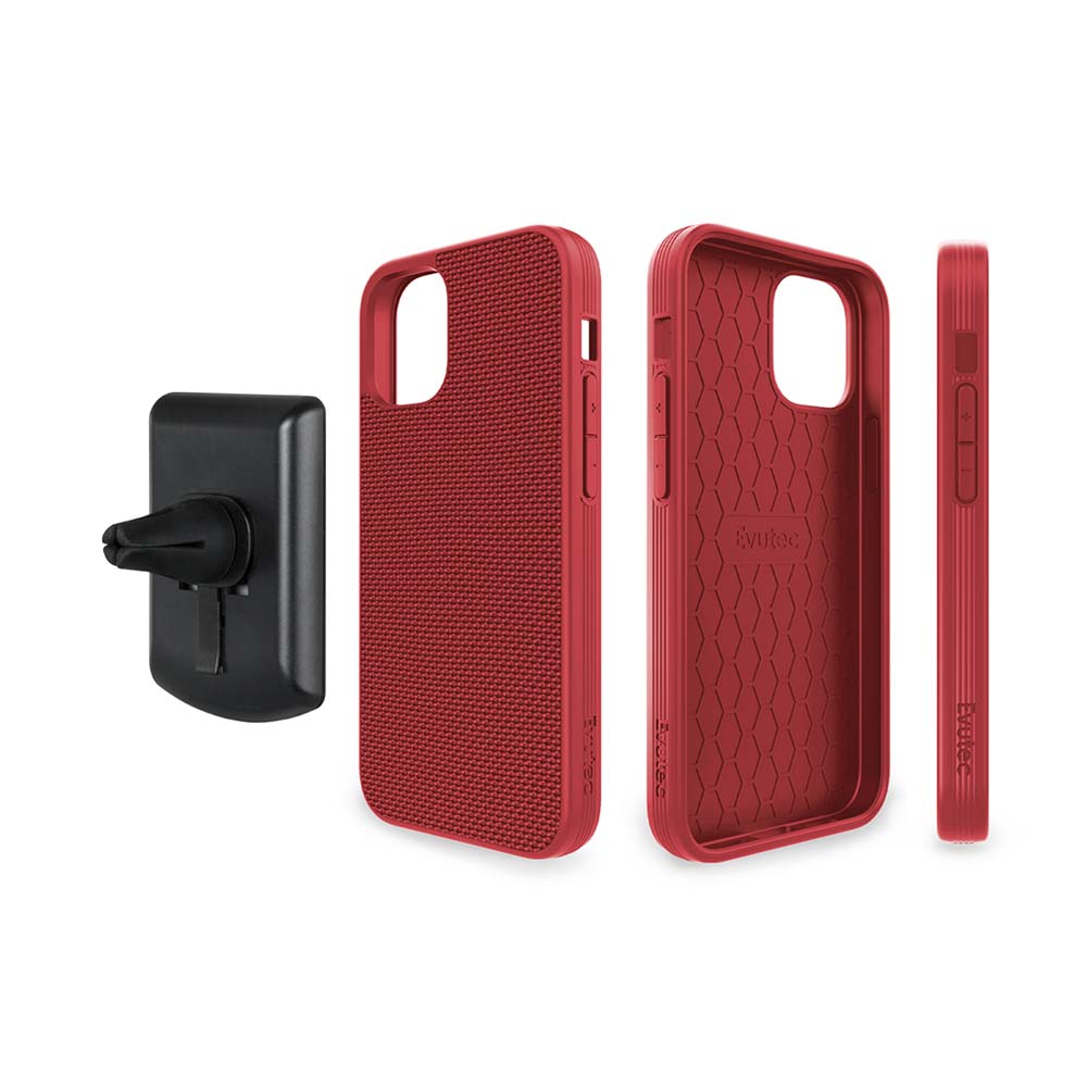 Ballistic Nylon Case For iPhone 12 Mini With AFIX Mount - Red