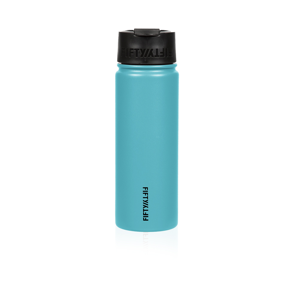 Bottle With Wide Mouth Flip Lid - 20oz - Aqua