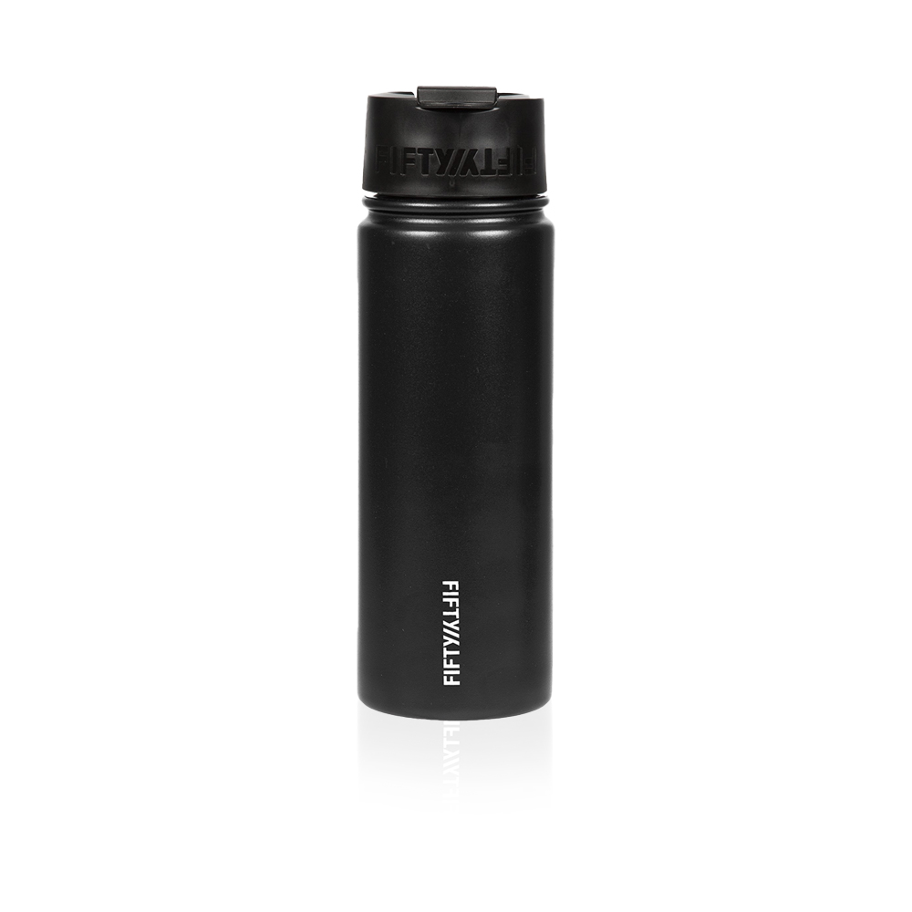 Bottle With Wide Mouth Flip Lid - 20oz - Black