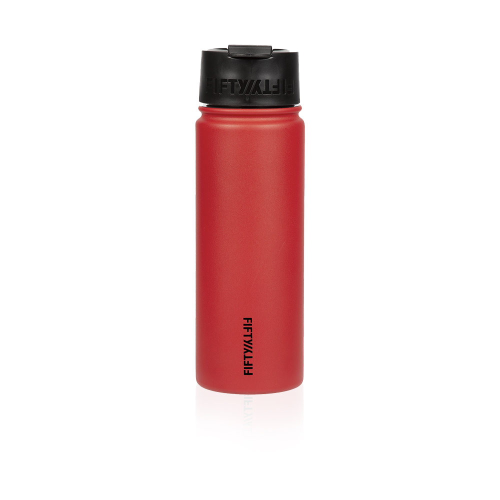 Bottle With Wide Mouth Flip Lid - 20oz - Red