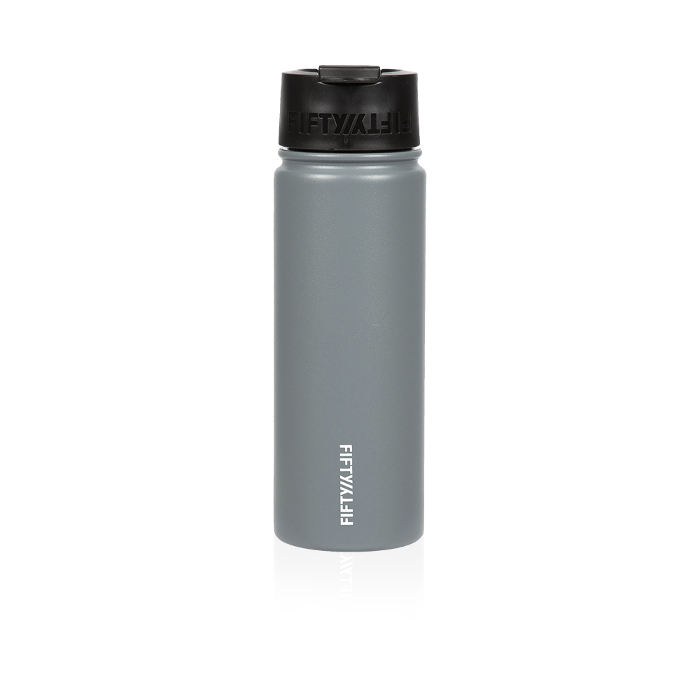 Bottle With Wide Mouth Flip Lid - 20oz - Slate Grey