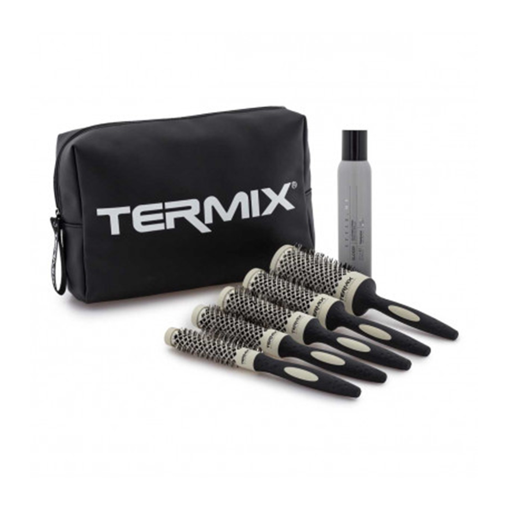 Professional Pack Cepillosevo Soft 5 U Beauty Hair Brushes Set - Black