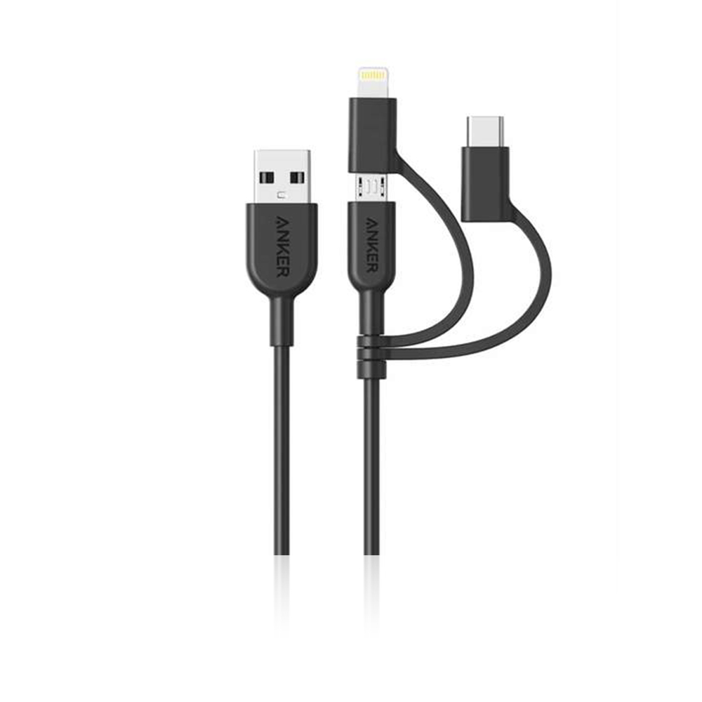 Powerline Ii 3 In 1 Cable - 0.9 Meters - Black
