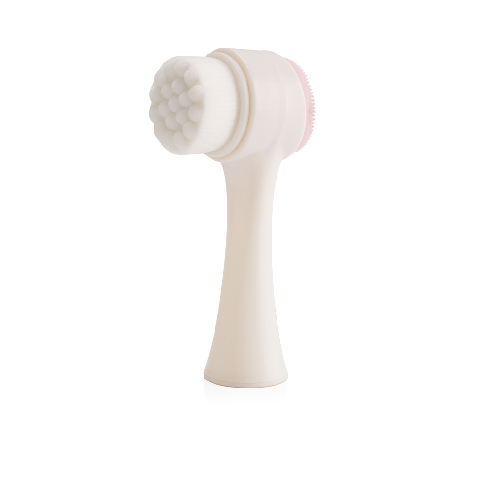 Two Sided Face Cleaning Brush - White & Pink  